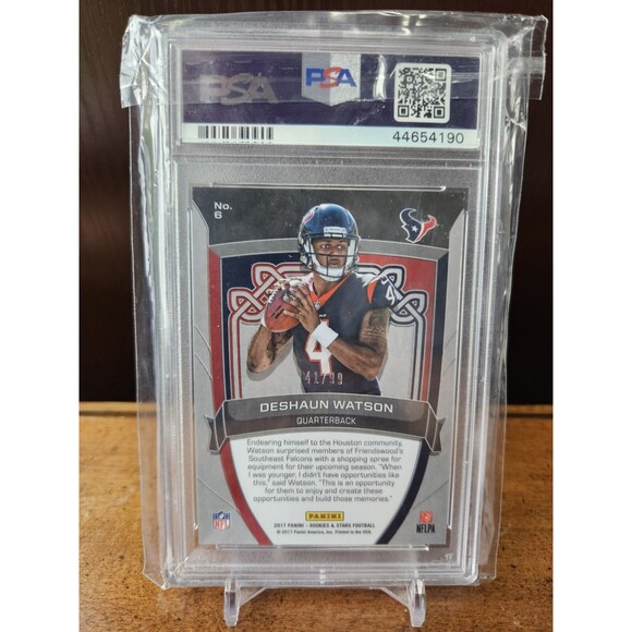 Deshaun Watson 2017 Panini Rookies & Stars RC Crusade Red #'d 41/99 #6 PSA 10 - Picture 2 of 2